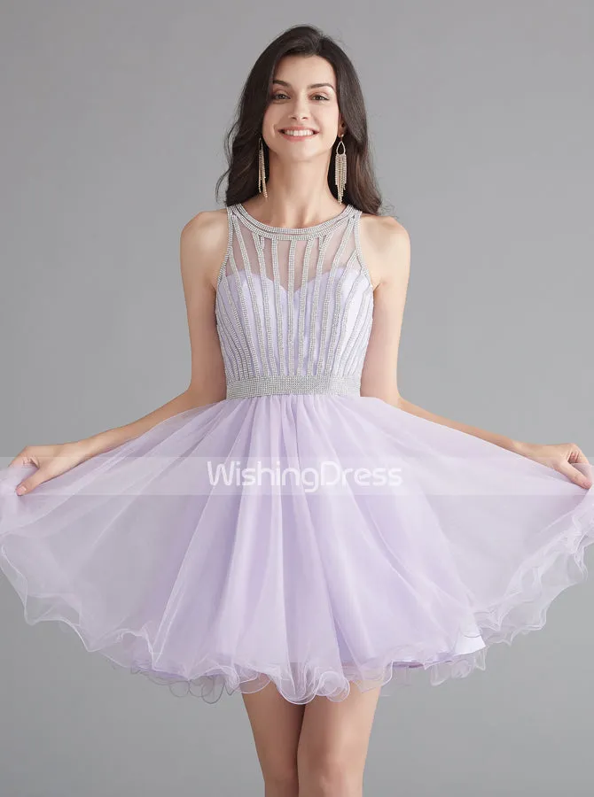 A-line Tulle Homecoming Dresses for Teens,Graduation Dress Short,HC00198