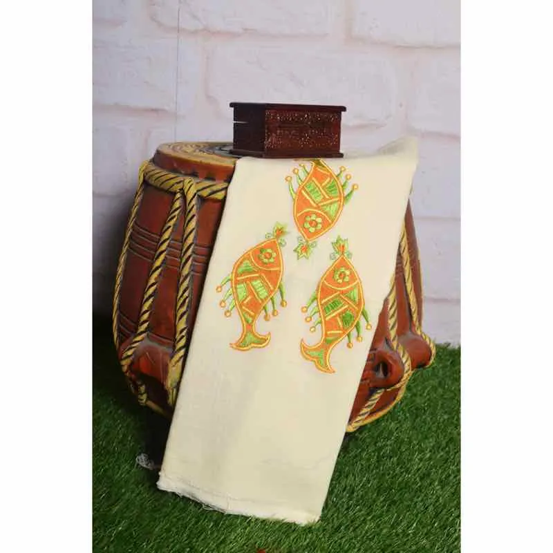 Cream Cotton Blouse with Embroidery