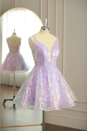 Cute Spaghetti Straps Short/Mini A Line Homecoming Cocktail Dresses Beautiful