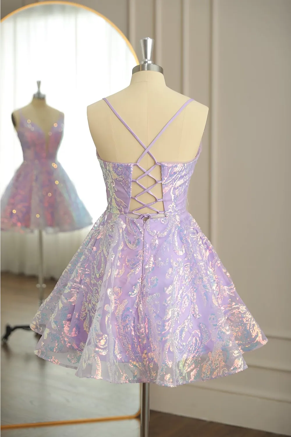 Cute Spaghetti Straps Short/Mini A Line Homecoming Cocktail Dresses Beautiful