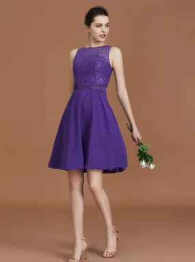 Elegant Bridesmaid Dresses,Short Bridesmaid Dress,Purple Bridesmaid Dress,BD00230