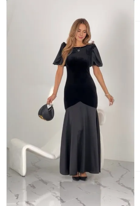 Elegant Formal Women's Dresses Black Long Prom Dress Modest Evening Party Dress