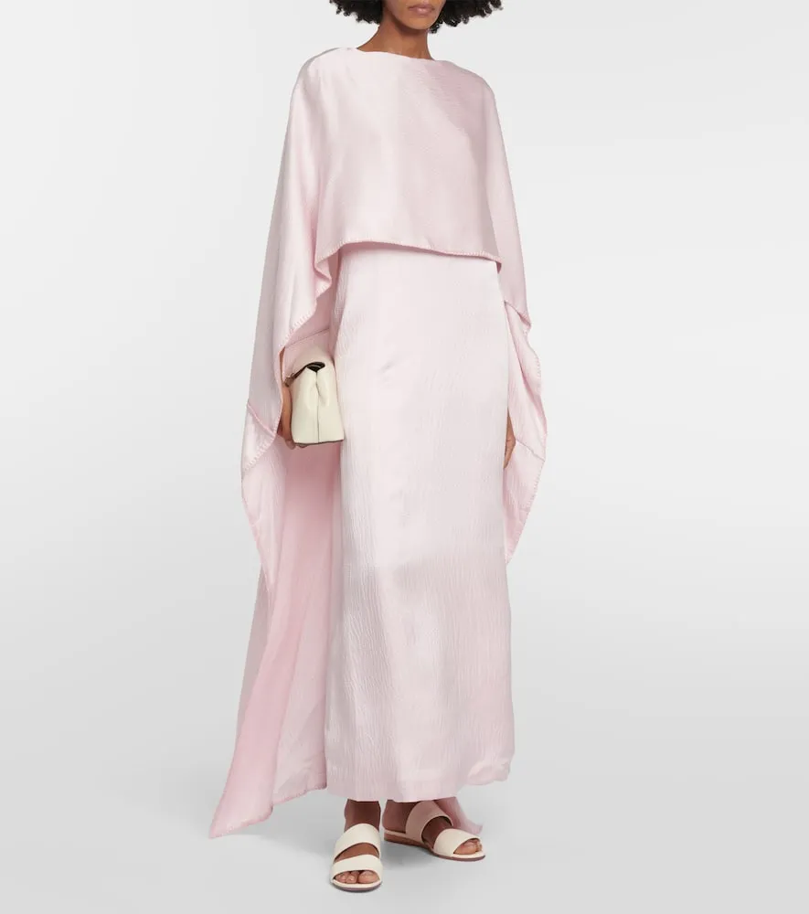 Gabriela Hearst Caped silk satin gown