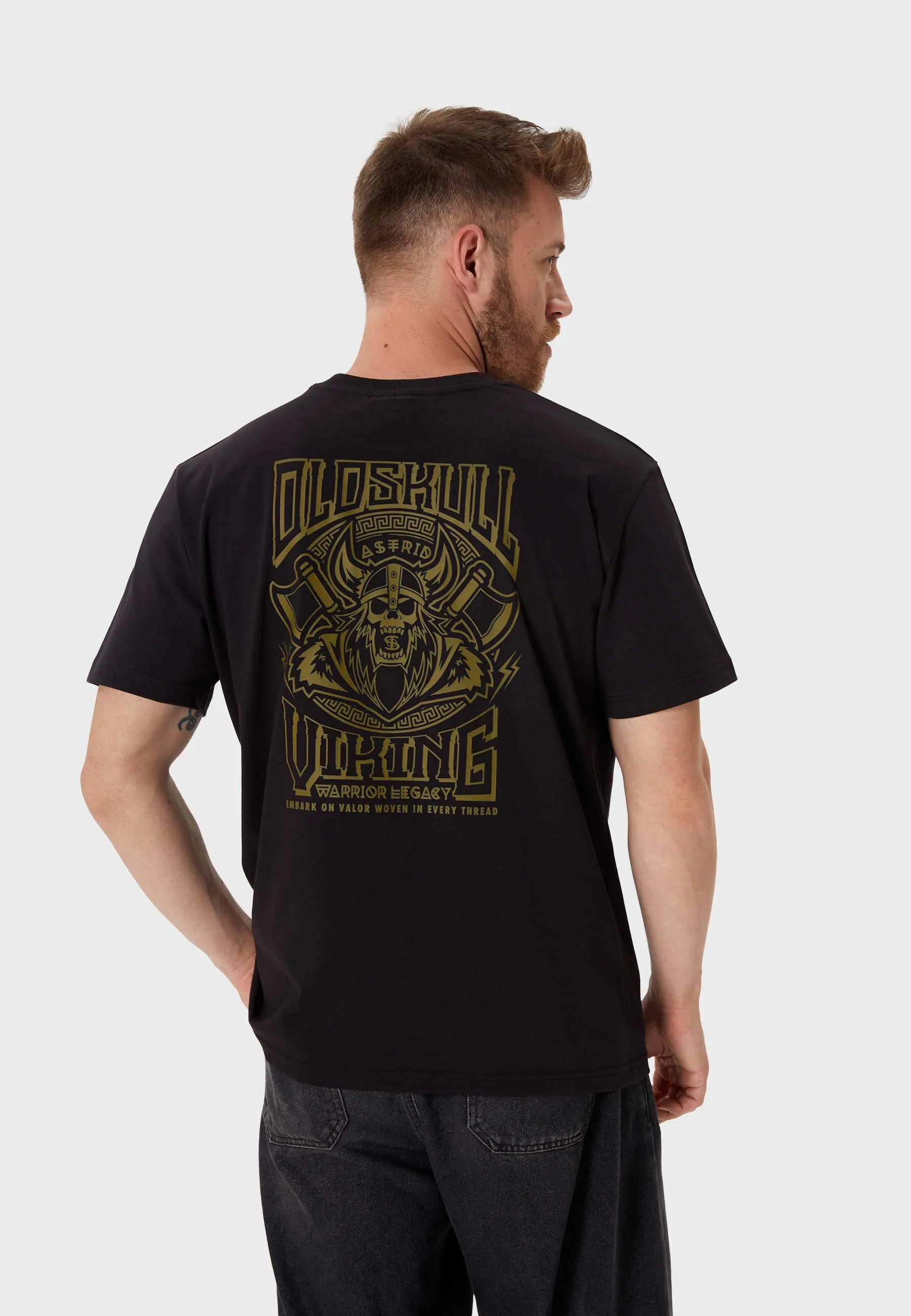 Norse Face Backprint T-Shirt Black