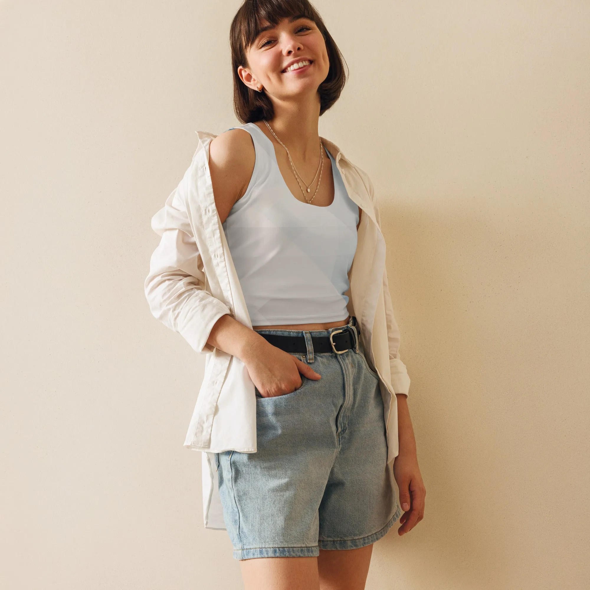 Sky-Blue Summer Crop Top