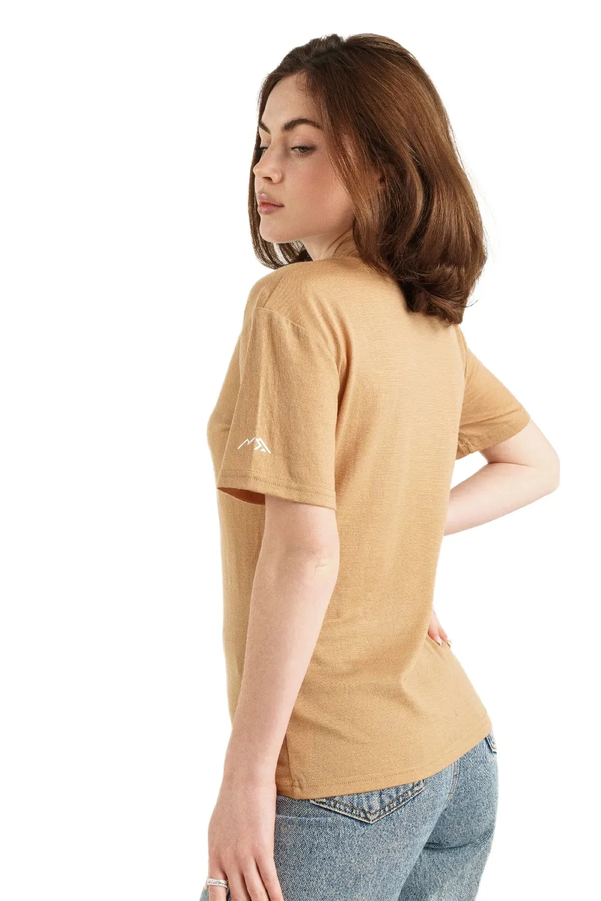 Women's Merino T-shirt 165 Camel | Crewneck ( socks)