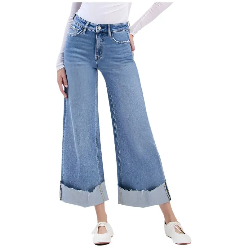 Women's Vervet High Rise Cuffed Extreme Wide Leg Jeans LV1714
